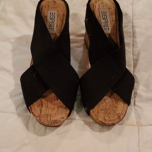 ESPRIT Black Wedges size 7